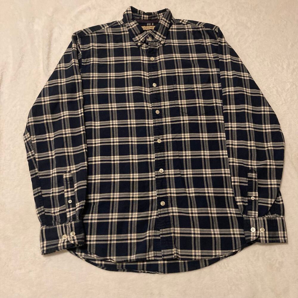 G.H. Bass & Co. Plaid Flannel Button Up Shirt Long Sleeve Blue Mens M